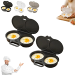 Microwave Egg Cooker – Dual-Slot with Lid & Handle