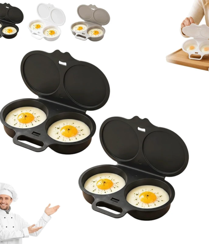 Microwave Egg Cooker – Dual-Slot with Lid & Handle