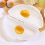 White Microwave Omelette Maker – Silicone Egg Steamer