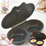 Microwave Egg Cooker with Lid & Handle – Dual-Slot Design