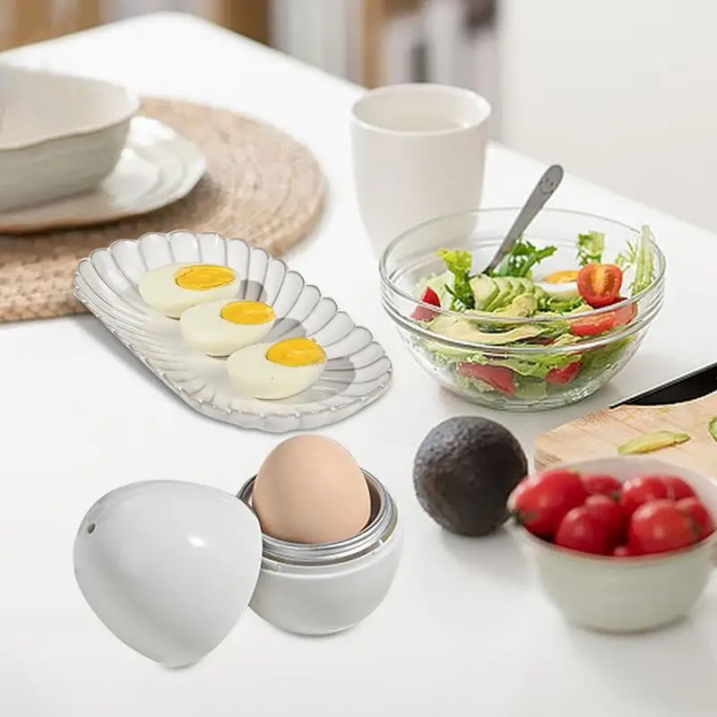 Microwave Egg Poacher with Egg Opener – Orange, 2-Piece - Image 2