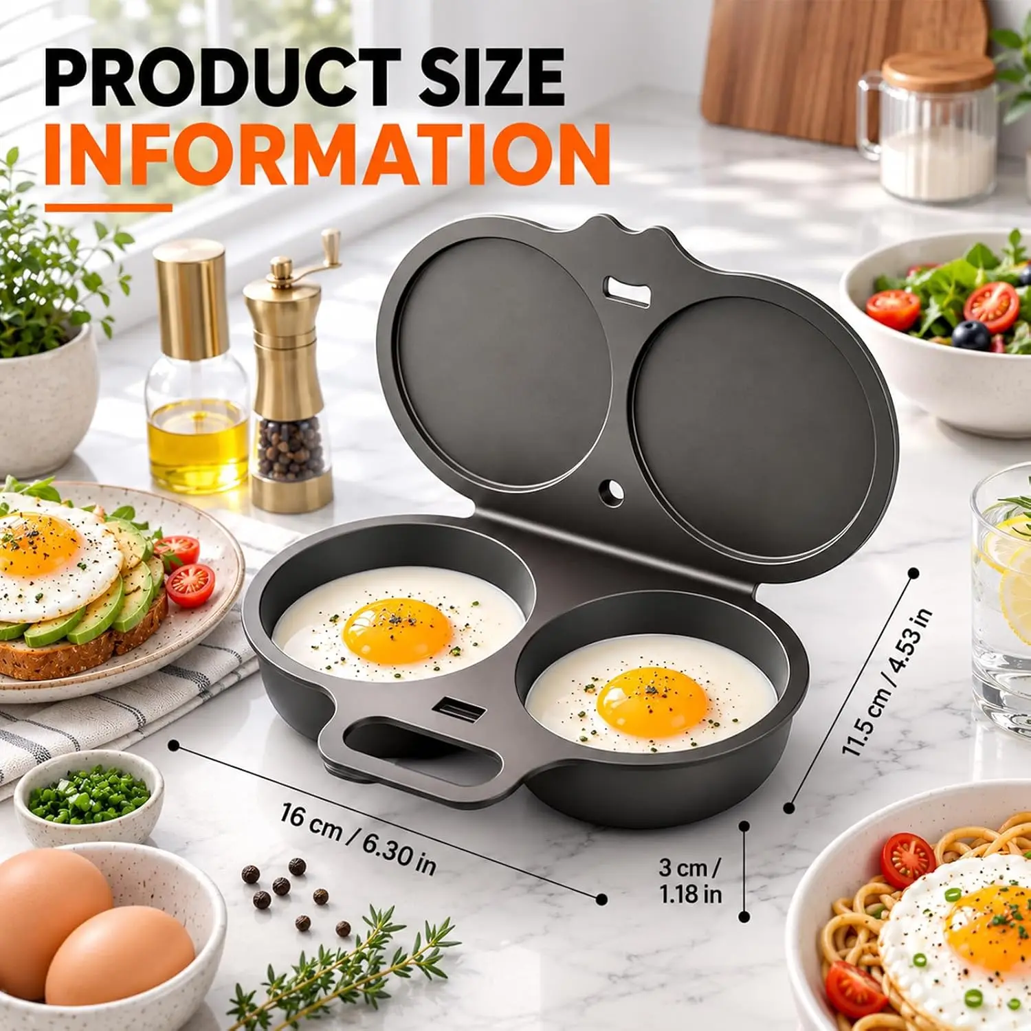 2-Piece Microwave Egg Poacher – 2-Egg Food-Grade Cooker - Image 3