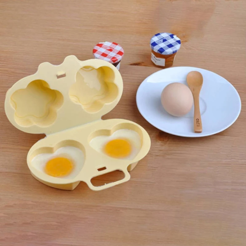 Mini Microwave Egg Steamer – Flower & Heart Design - Image 2