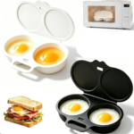 Dual-Cavity Microwave Egg Poacher with Lid – 2-Piece