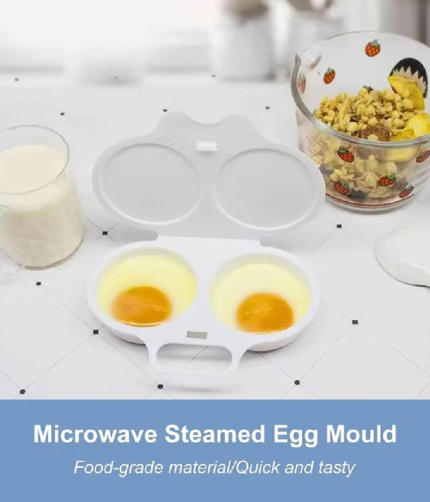 Microwave Egg Poacher – 2-Cavity Egg Steamer with Lid