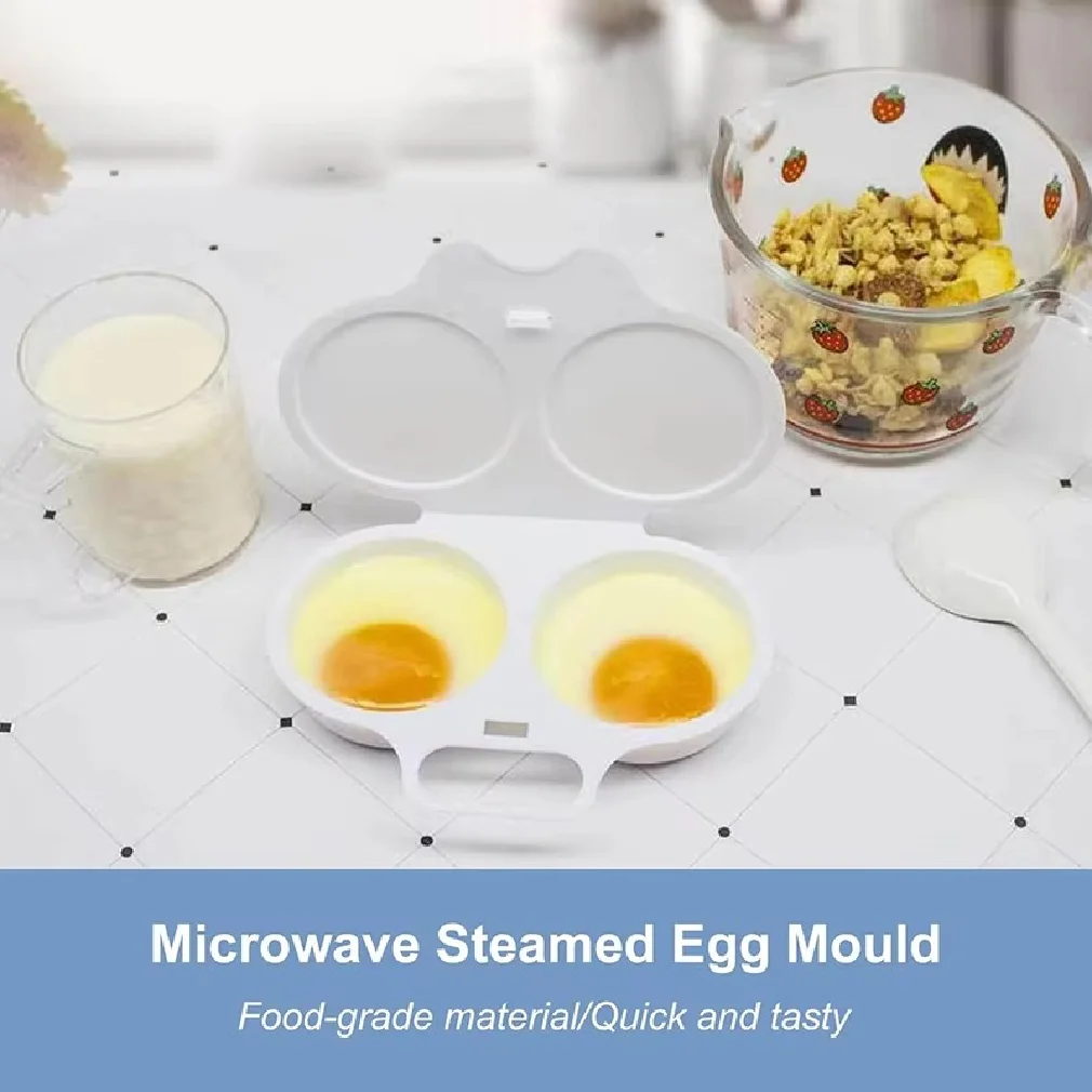 Microwave Egg Poacher – 2-Cavity Egg Steamer with Lid