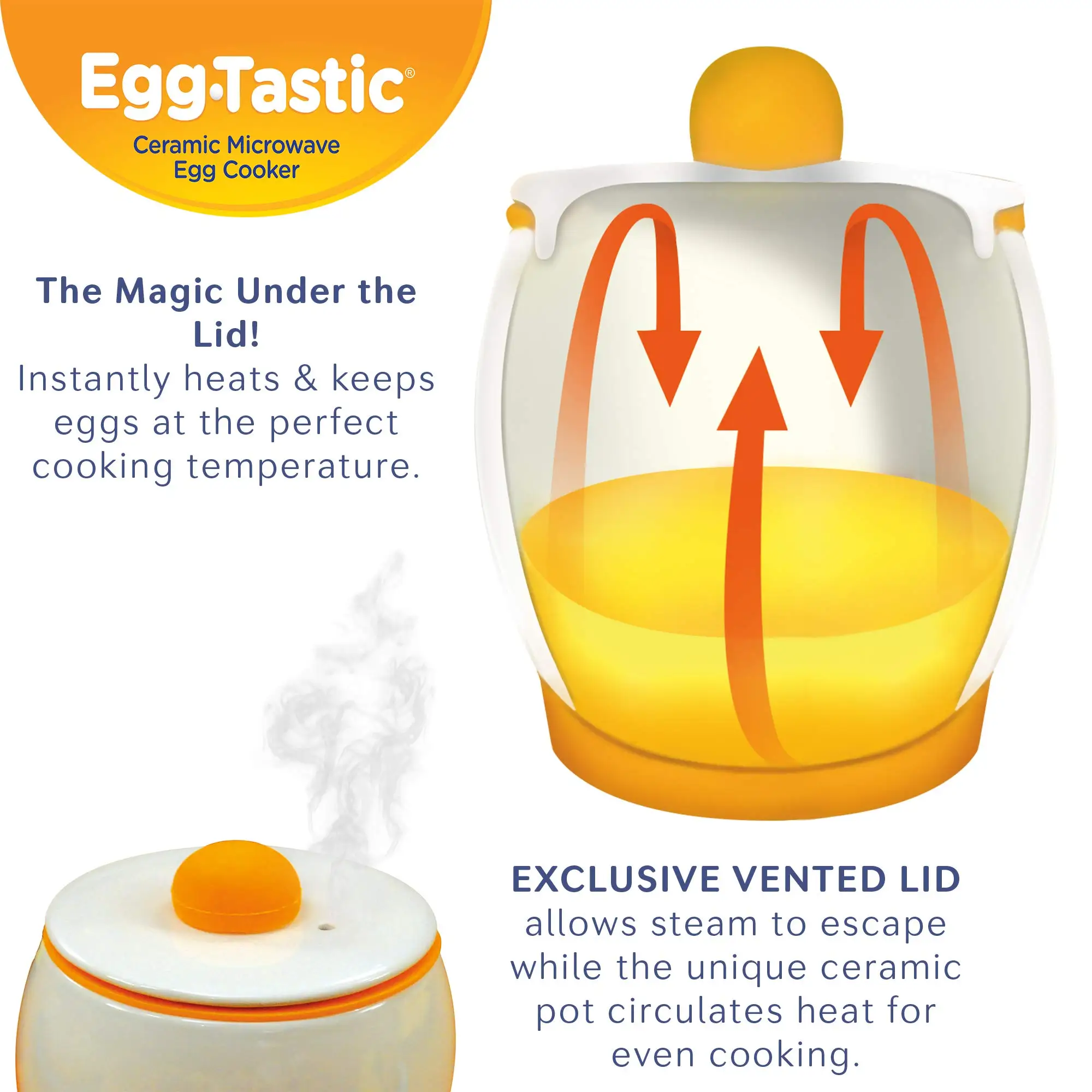 Ceramic Microwave Egg Poacher – Fast & Fluffy Egg Cooker - Image 2