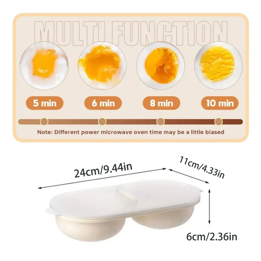 2-Cup Microwave Egg Poacher – Double Egg Cooker - Image 4