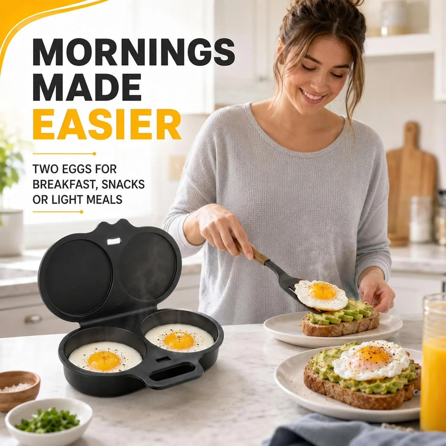 2-Piece Microwave Egg Poacher – 2-Egg Food-Grade Cooker - Image 4