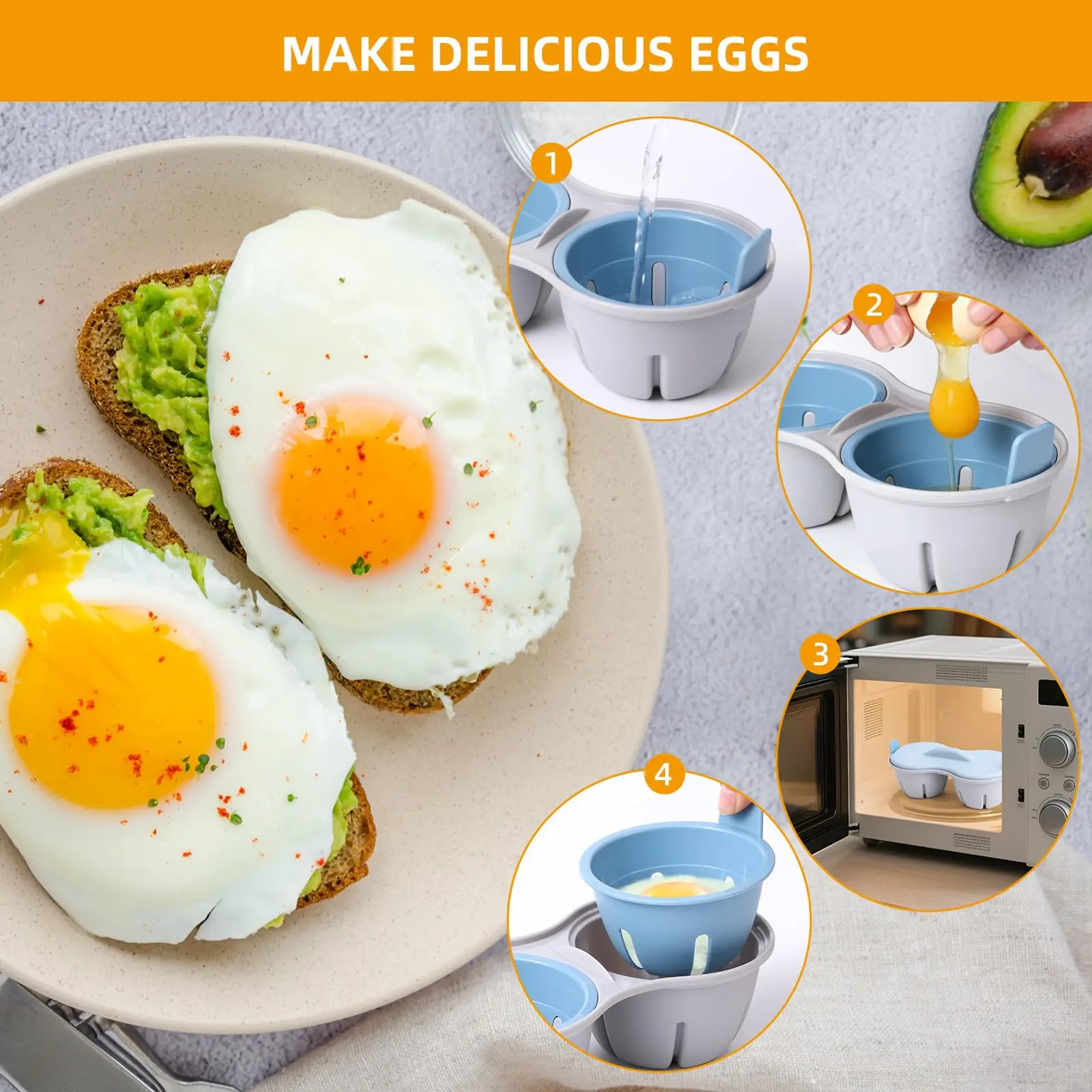 Microwave Egg Cooker – Egg Poacher & Vegetable Steamer - Image 6