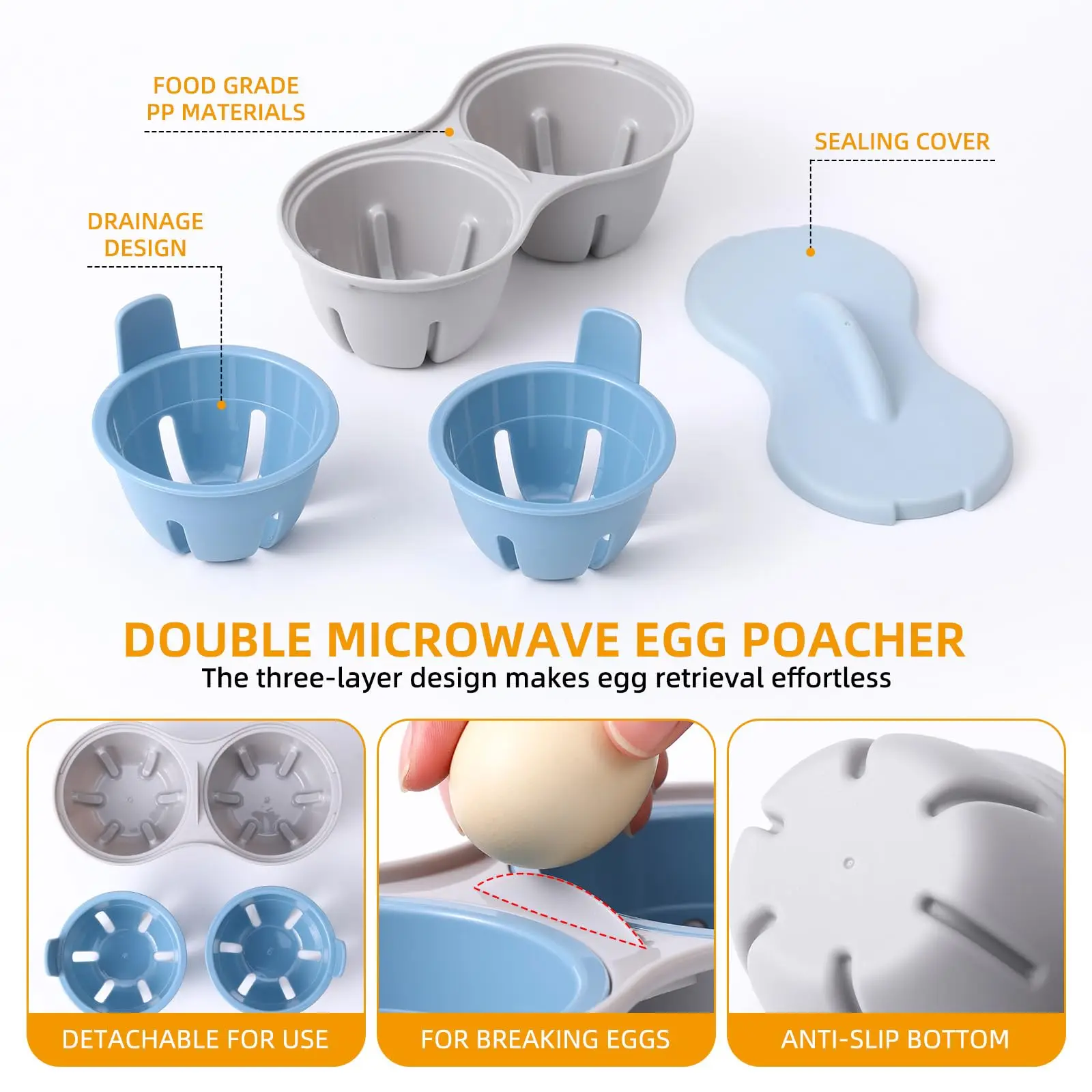Microwave Egg Cooker – Egg Poacher & Vegetable Steamer - Image 2