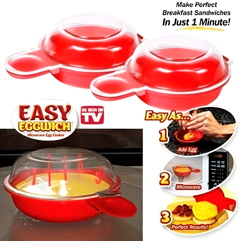 2-Piece Microwave Egg Cooker – Fast Egg & Burger Maker - Image 2