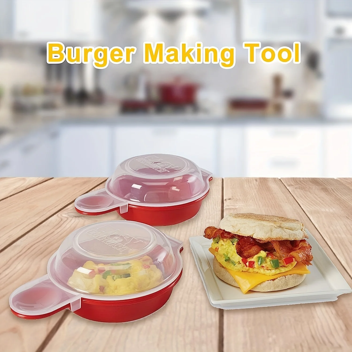 2-Piece Microwave Egg Cooker – Fast Egg & Burger Maker - Image 3
