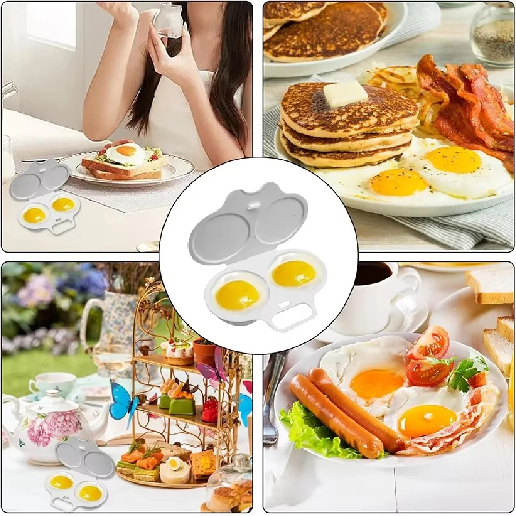 Microwave Egg Poacher – 2-Cavity Egg Steamer with Lid - Image 4