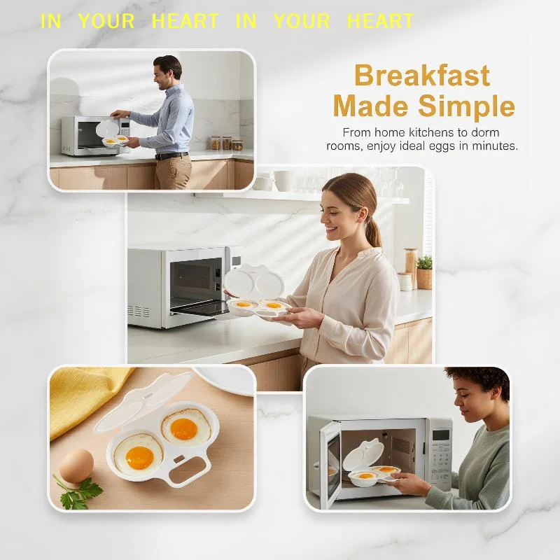 2-Cavity Microwave Egg Poacher – Heat-Resistant Reusable Cooker