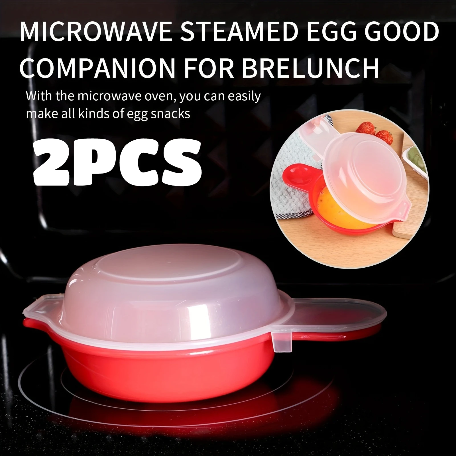 2-Piece Microwave Egg Cooker – Fast Egg & Burger Maker