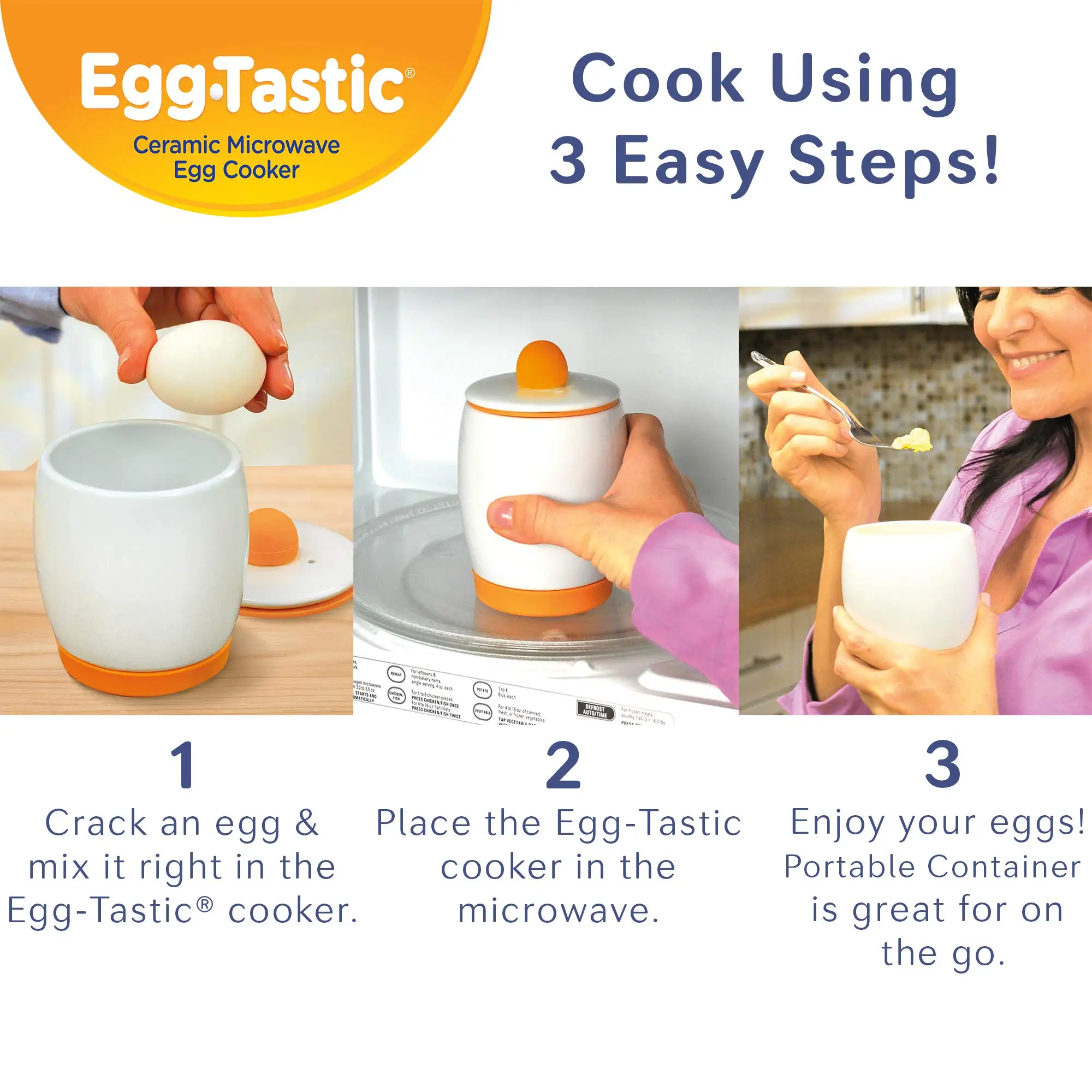 Ceramic Microwave Egg Poacher – Fast & Fluffy Egg Cooker - Image 3