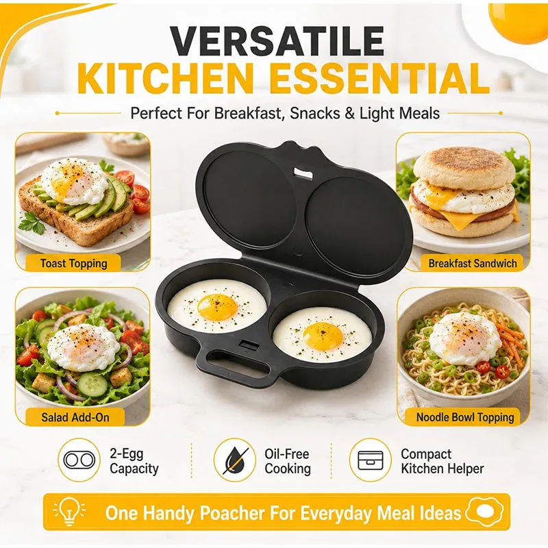 Microwave Egg Cooker with Lid & Handle – Dual-Slot Design - Image 4